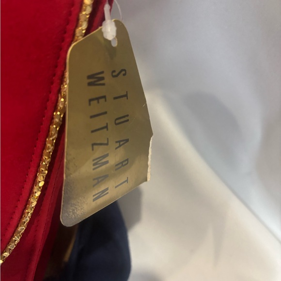Vintage Stuart Weitzman “Chain Swirl” Red Suede Clutch - Picture 3 of 10